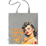 Retro-Tasche mit Pinupgirl Mir egal - Verschenke Freude - Die Geschenke für alle